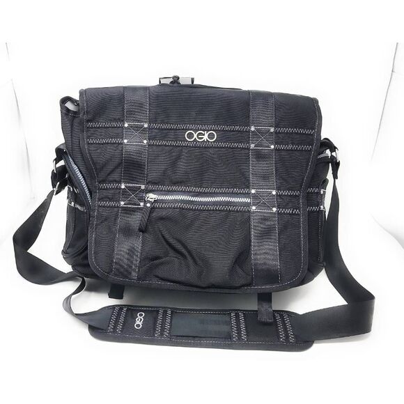 OGIO Monaco Laptop Notebook Messenger Shoulder Bag Black Padded Zip Pockets New - Picture 2 of 9